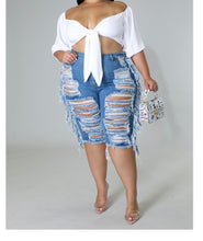 Load image into Gallery viewer, Thickem’ Denim Shorts (Plus Size)

