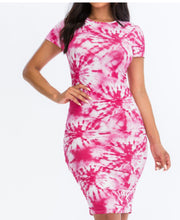 Load image into Gallery viewer, Tie Dye Ruched Dress
